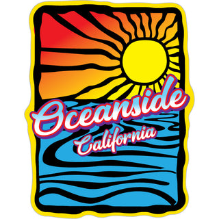 Oceanside  California   Abstract Sunset Water Sticker