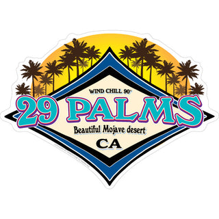 OK4 Twentynine Palms Sunset Palms Diamond Sticker
