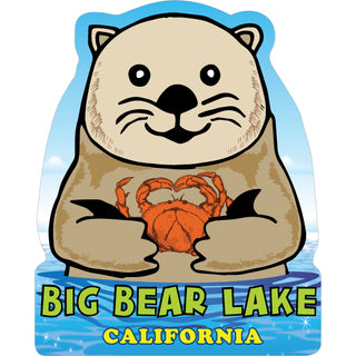 Big Bear Lake  CA Cartoon Otter Vertical Sticker