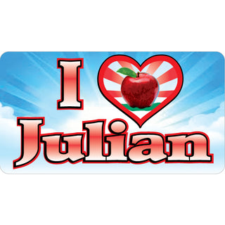 Julian  CA HEART IN APPLE Sticker