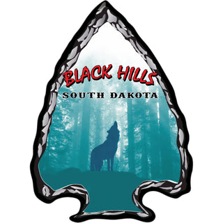 Black Hills  SD   Wolf Arrowhead Sticker