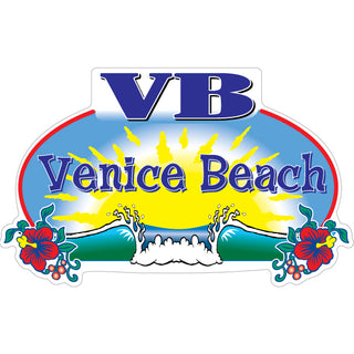 Venice Beach VB WAve And Oval Sun Mini Sticker