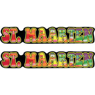 St Maarten Tie Dye 2up Sticker