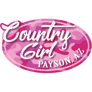 Payson  Az  Country Girl Oval Pink Camo Sticker