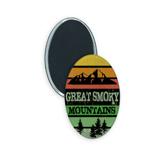 Great Smoky Mountains Mountain stripe oval (792 00792) Oval Badge Magnet