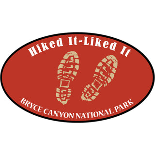 Bryce Canyon Hiked It Liked It Red Oval Sticker