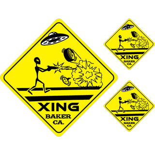 Baker  CA Destructive Alien Crossing Sticker