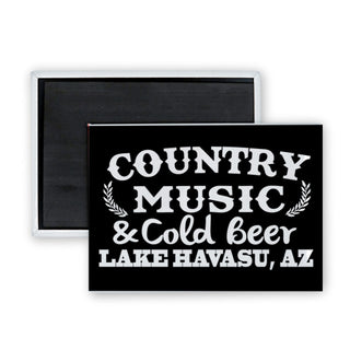 Lake Havasu  AZ   Country Music &and Cold Beer Rectangle Badge Magnet