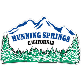 OK4 Running Springs  CA Snowy Mountain Pine Trees (00761) Sticker