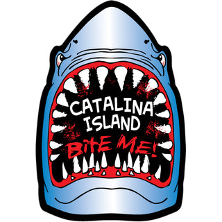 Catalina Island CA Bite Me Shark Sticker