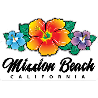 OK4 Mission Beach  CA Triple Hibiscus Sticker