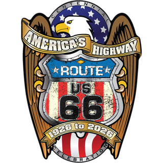 Route 66   America's Highway 1926 to 2026 Bald Eagle Sticker