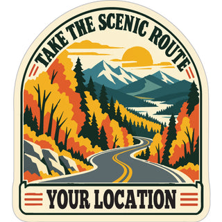 TAKE THE SCENIC ROUTE ROAD Sticker