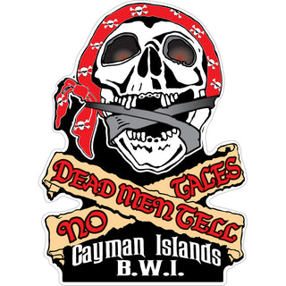 Cayman Islands B.W.I Dead Men Skull Sticker