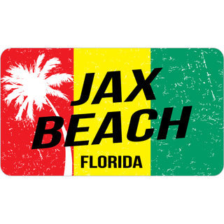 OK3 Jax Beach Florida Rasta Flag Sticker
