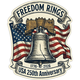 Novelty   Freedom Rings Bell 250th Anniversary Sticker
