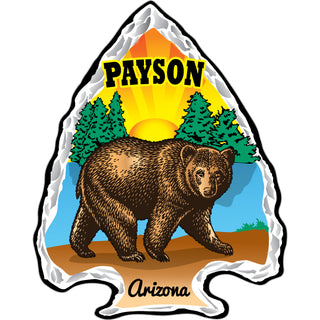 Payson Arizona Brown Bear Arrowhead Sticker