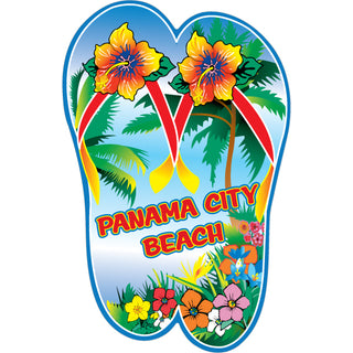 OK3 Panama City Beach Double Floral Flip Flops Sticker