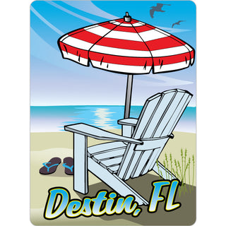 Umbrella Beach Chair Scene Vertical   Destin  FL Umbrella Beach Chair Scene Vertical Sticker