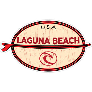 Laguna Beach   Wood Grain Surfboard Sticker