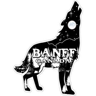 Banff  Canada   Wolf Howling Mountain scene inside Sticker