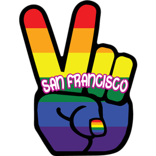 San Francisco   Rainbow Pride Peace Sign Sticker