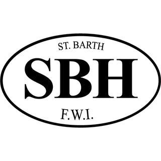 St. Barth F.W.I   Black & White Euro Oval Sticker