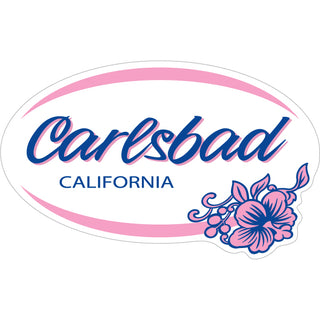Carlsbad  CA Pink Hibiscus Oval (26069) Sticker