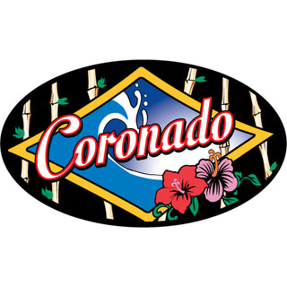 Coronado  CA Oval Wave Bamboo Diamond (44168) Sticker