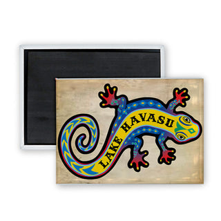 Lake Havasu Colorful Gecko Rectangle Badge Magnet