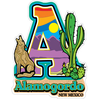 Alamogordo  NM   Big Desert Letter Sticker
