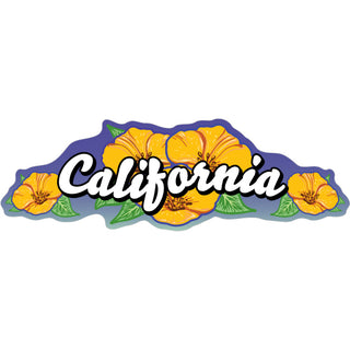 California Triple Poppy Flowers Sticker