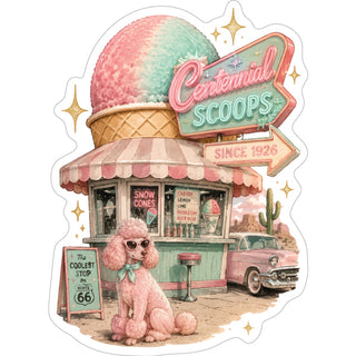SCOOPS ICE CREAM POODLE 250 R66 Sticker