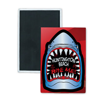 Huntington Beach Bite Me Shark Rectangle Badge Magnet