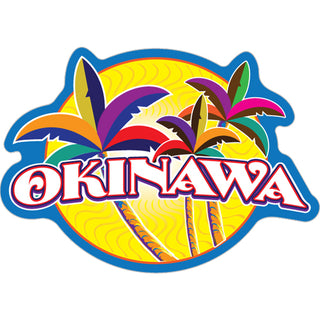 Okinawa Festive Colored Palms Sticker