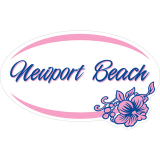 OK4 Newport Beach Oval Pink Hibiscus (44737) Sticker