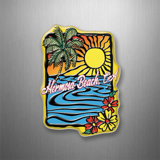 HERMOSA BEACH ABSTRACT SUNSET 3D Magnet