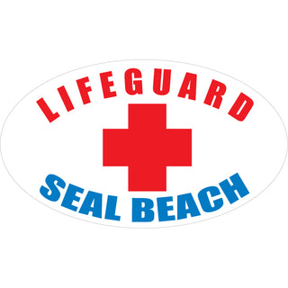 Seal Beach   Lifeguard Oval Sticker