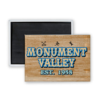 Monument Valley   Wood Sign With Icons Rectangle Badge Magnet