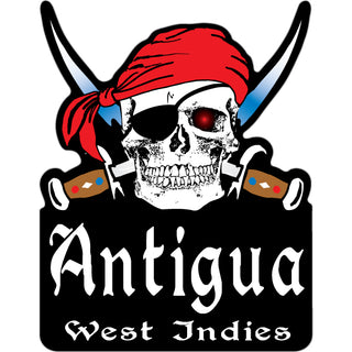 Antigua  West Indies   Skull Crossing Swords Sticker