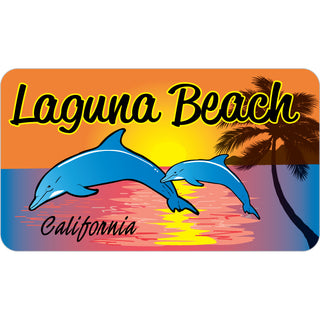 Laguna Beach California Dolphins Sunset Sticker