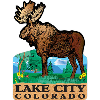 OK4 Lake City Colorado Standing Moose Vertical mini Sticker