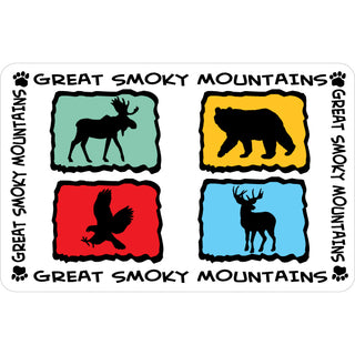 OK4 Great Smoky Mountains 4UP Animals Silhouette Sticker