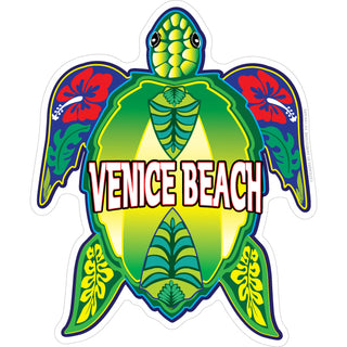 Venice Beach   Green Floral Sea Turtle Sticker