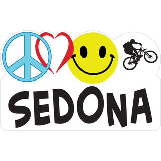 Sedona Peace Heart Happy MountainBiker Sticker
