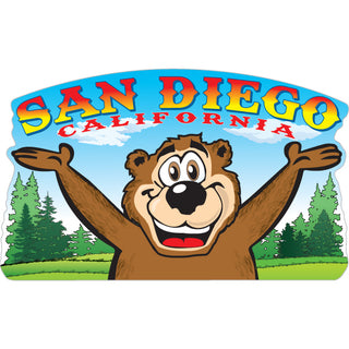 San Diego Cartoon Bear Sticker