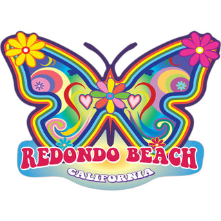 Redondo Beach  California   Hippie Butterfly Sticker