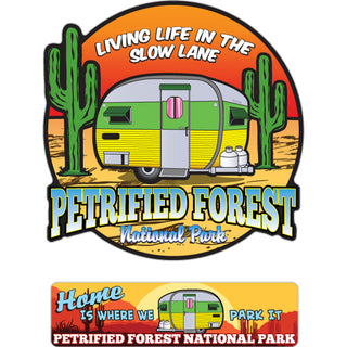 Petrified Forest National Park   Tear Drop Camper Trailer 2 Up Sticker