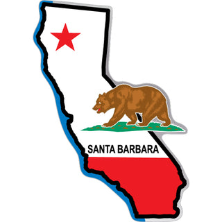 OK4 Santa Barbara California Flag Map (27576) Sticker