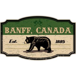 Banff  Canada   Green Sign With Bear Sticker